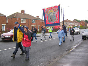 Our sponsored walkers set off for Durham, only 12 miles to go!