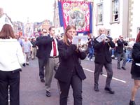 Marching towards the show field....Keep your eyes on the music Andrea!