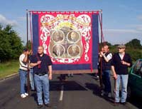 The banner unfurled and ready to go!